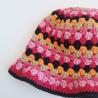 Thumbnail for Gehaakte bucket hat | Oranje, beige, knalroze, lichtroze, fuchsia en zwart