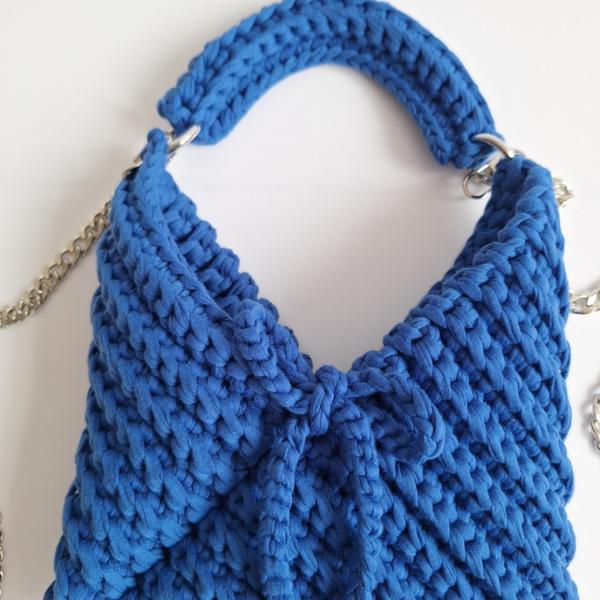Gehaakte crossbody tas | Kobaltblauw