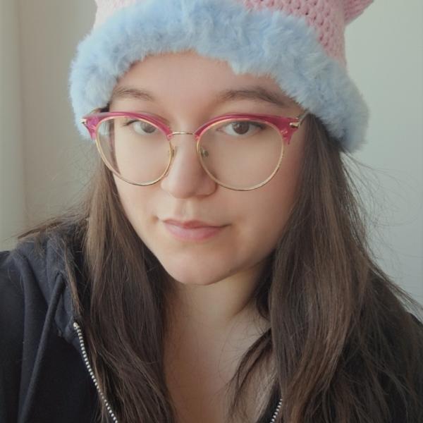 Gehaakte muts met imitatiebont | Lichtroze en lichtblauw