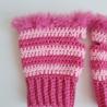 Thumbnail for Gehaakte handschoenen - gehaakte vingerloze handschoenen | Knalroze en lichtroze