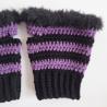 Thumbnail for Gehaakte handschoenen - gehaakte vingerloze handschoenen | Zwart en paars