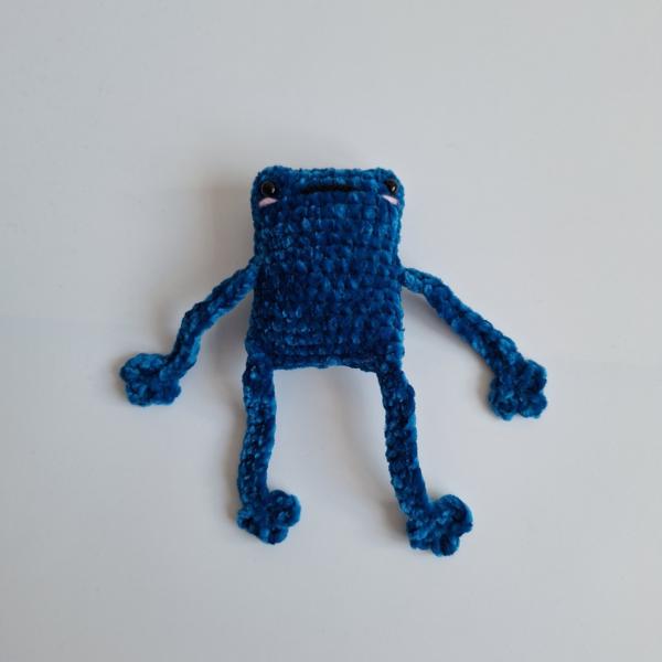 Gehaakte knuffel 'Petrol kikker'