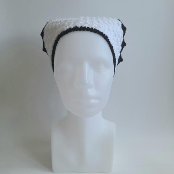 Gehaakte bandana | Wit en zwart