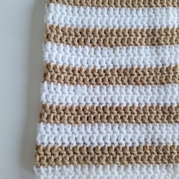 Gehaakte muts | Wit en beige