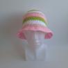 Thumbnail for Gehaakte bucket hat 'Wit, roze en groen'