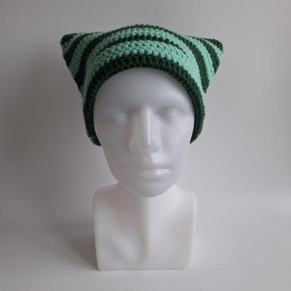 Gehaakte muts | Donkergroen en lichtgroen
