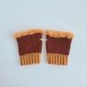 Thumbnail for Gehaakte handschoenen - gehaakte vingerloze handschoenen | Bruin en oranje