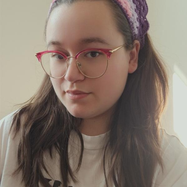 Gehaakte bandana | Turquoise, knalroze, lichtroze, lila en paars