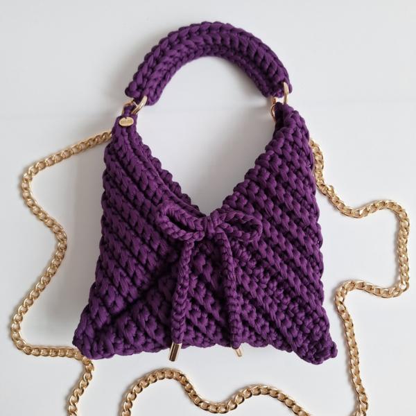 Gehaakte crossbody tas | Paars