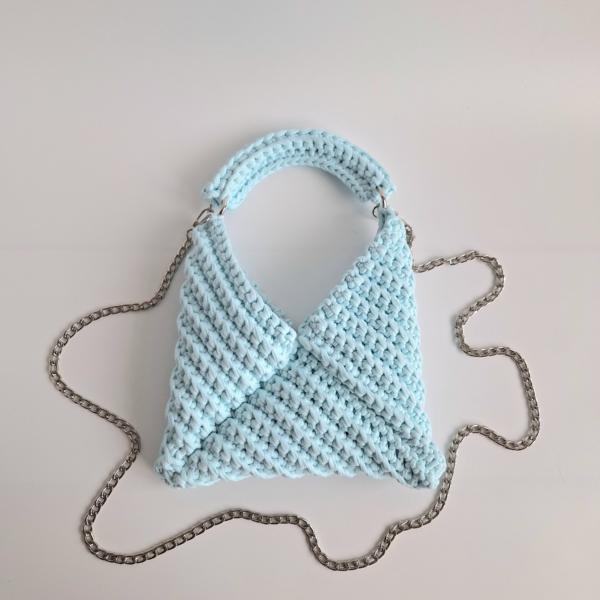 Gehaakte crossbody tas | Lichtblauw