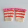 Thumbnail for Gehaakte handschoenen - gehaakte vingerloze handschoenen | Crème, koraaloranje en Barbie roze