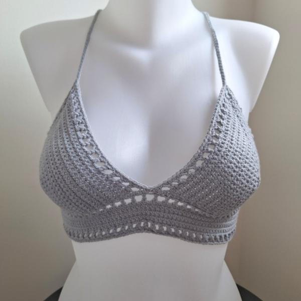 Gehaakt topje 'Boho top grijs'