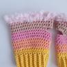 Thumbnail for Gehaakte handschoenen - gehaakte vingerloze handschoenen | Geel, perzik, lichtroze en poederroze