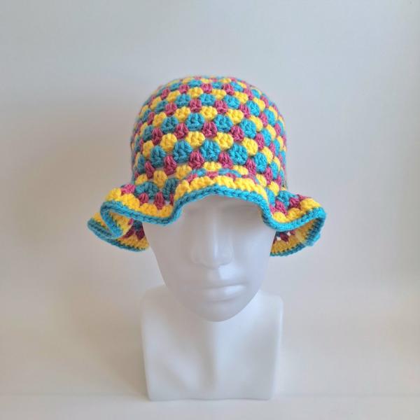 Gehaakte bucket hat | Pride panseksuele vlag