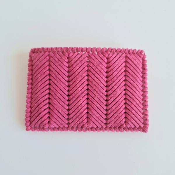 Geweven pasjeshouder | Knalroze