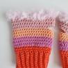 Thumbnail for Gehaakte handschoenen - gehaakte vingerloze handschoenen | Koraaloranje, lavendel, perzik en poederroze