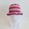 Thumbnail for Gehaakte bucket hat | Lichtroze, beige, knalroze, donkerblauw en Barbie roze