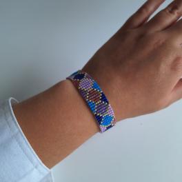 Geweven kralen armband | Paarse hexagon
