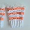 Thumbnail for Gehaakte handschoenen - gehaakte vingerloze handschoenen | Wit en perzikoranje