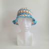Thumbnail for Gehaakte bucket hat | Oranje, lila, turquoise, sagegroen en wit