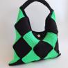 Thumbnail for Gehaakte checker handtas 'Zwart en neon groen'