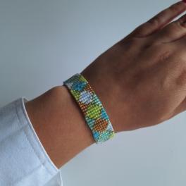 Geweven kralen armband 'Boho-chic hexagon'