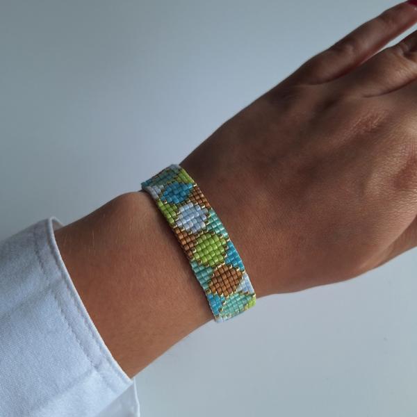 Geweven kralen armband 'Boho-chic hexagon'