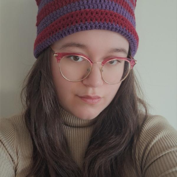 Gehaakte muts | Paars en wijnrood
