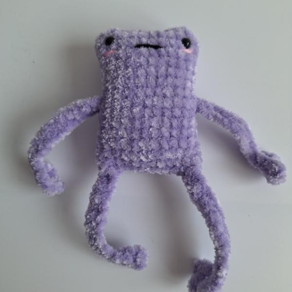 Gehaakte knuffel 'Lila kikker'