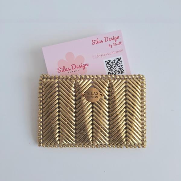 Geweven pasjeshouder | Metallic goud