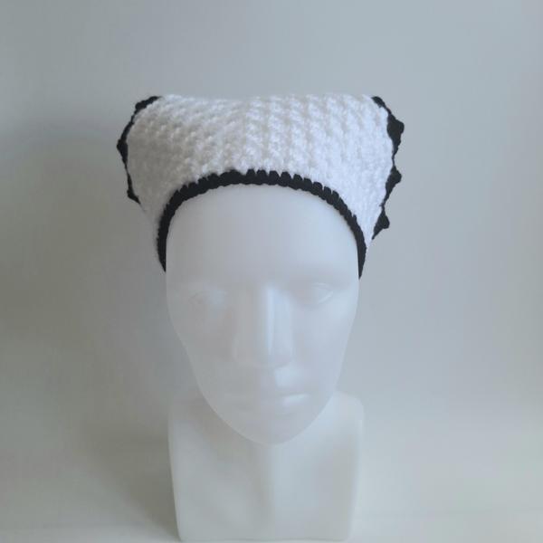 Gehaakte bandana | Wit en zwart