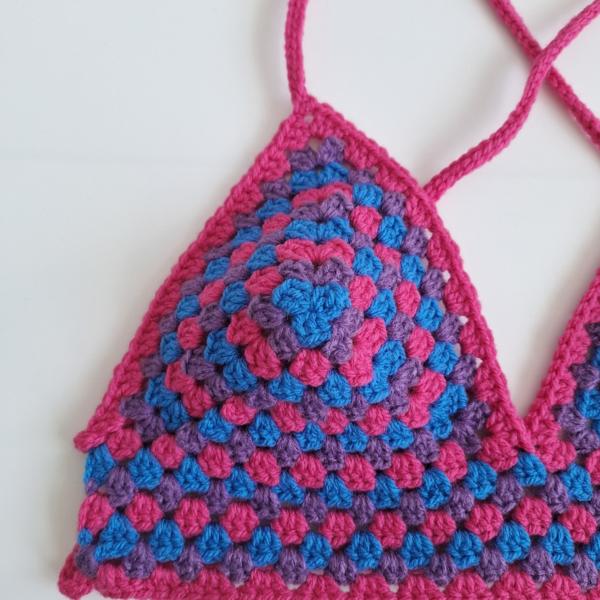 Gehaakt topje 'Pride biseksuele vlag'