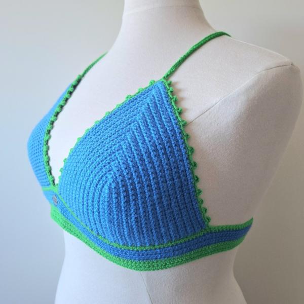 Gehaakt topje | Blauw en groen