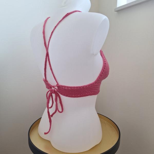 Gehaakt topje 'boho top hot pink'