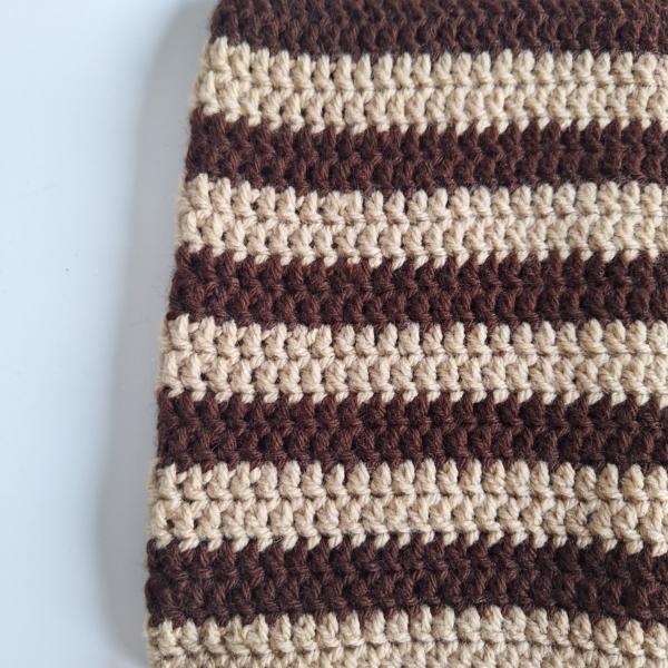 Gehaakte muts | Bruin en beige