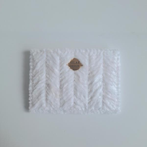 Geweven pasjeshouder | Wit velvet look