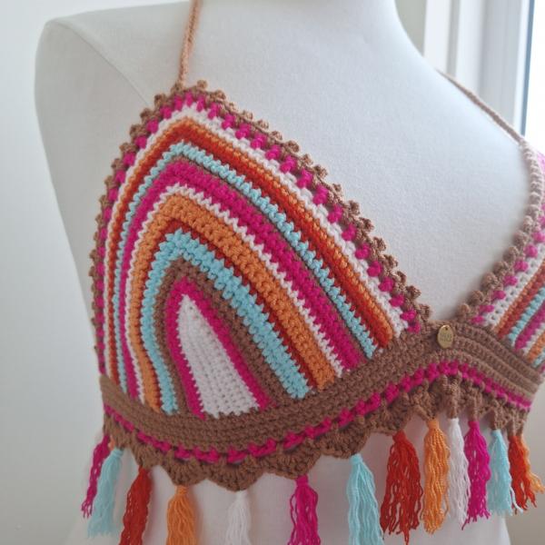 Gehaakt topje 'Gigi top tropisch'