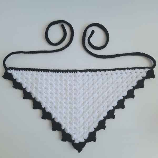 Gehaakte bandana | Wit en zwart
