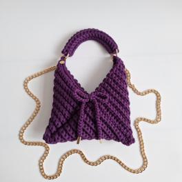 Gehaakte crossbody tas | Paars
