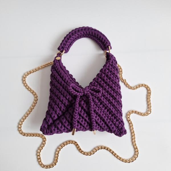 Gehaakte crossbody tas | Paars