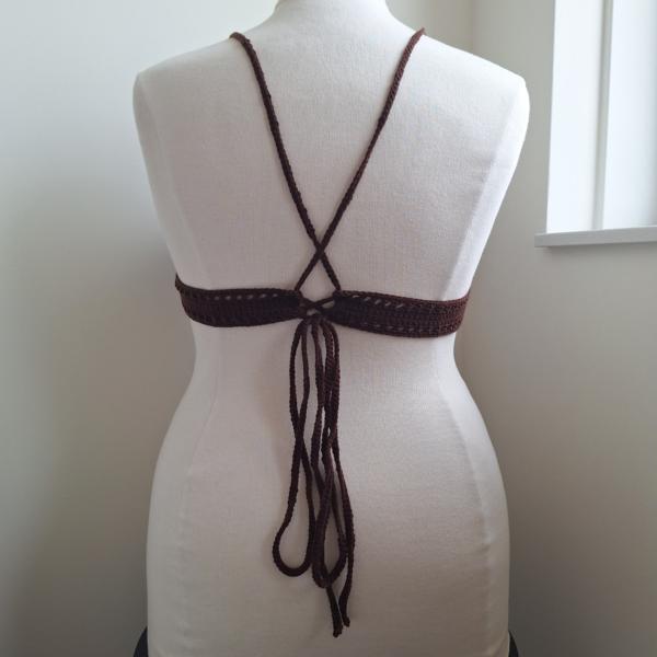 Gehaakt topje 'Boho top koffie'