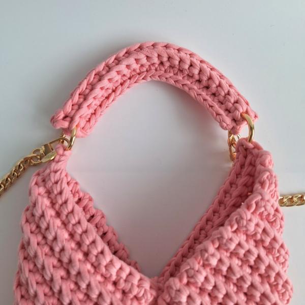 Gehaakte crossbody tas | Roze