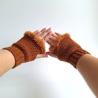 Thumbnail for Gehaakte handschoenen - gehaakte vingerloze handschoenen | Bruin