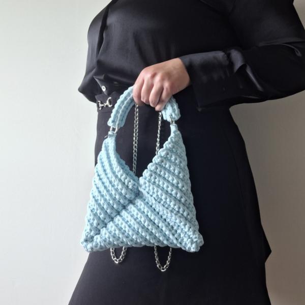 Gehaakte crossbody tas | Lichtblauw