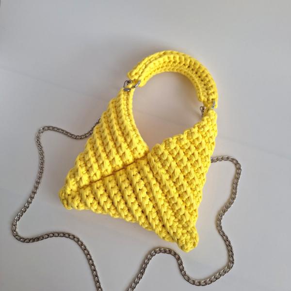 Gehaakte crossbody tas | Geel