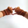 Thumbnail for Gehaakte handschoenen - gehaakte vingerloze handschoenen | Bruin
