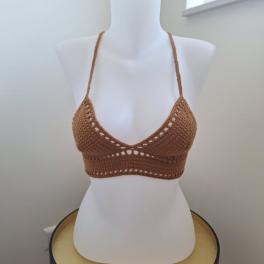 Gehaakt topje 'Boho top caramel'