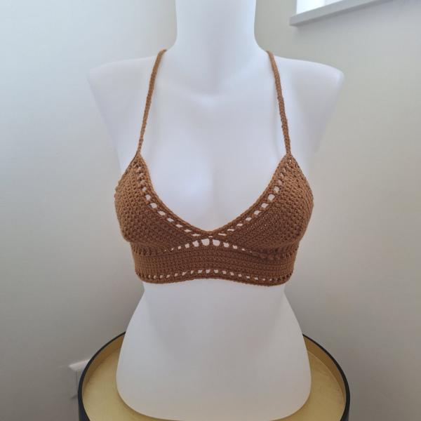 Gehaakt topje 'Boho top caramel'