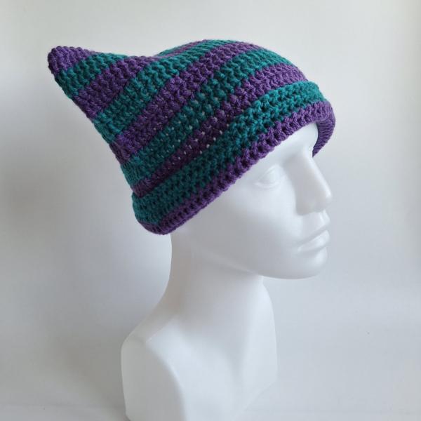 Gehaakte muts | Paars en petrol