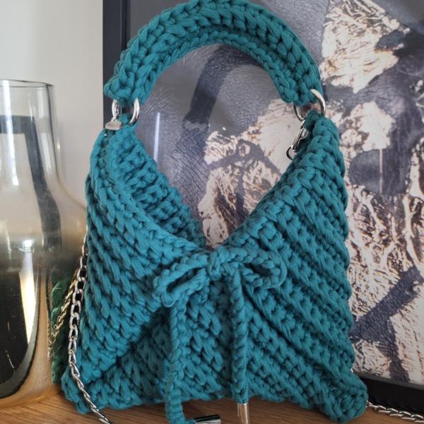 Gehaakte crossbody tas | Donkergroen